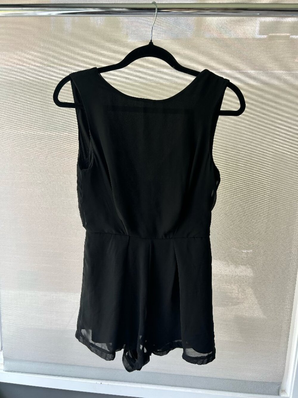 Boohoo Black Chiffon and Lace Romper